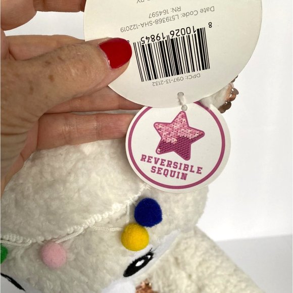 Love2Design Llama Large Plush Reversible Sequins 15x12x12 Inches With Tags - Picture 5 of 15